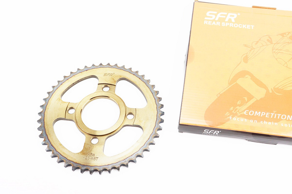 Зірка задня WY125 - 428-46Т - d=58; 4отв.*90mm "гартована" (ZS125J спиці) Київ - фото 1