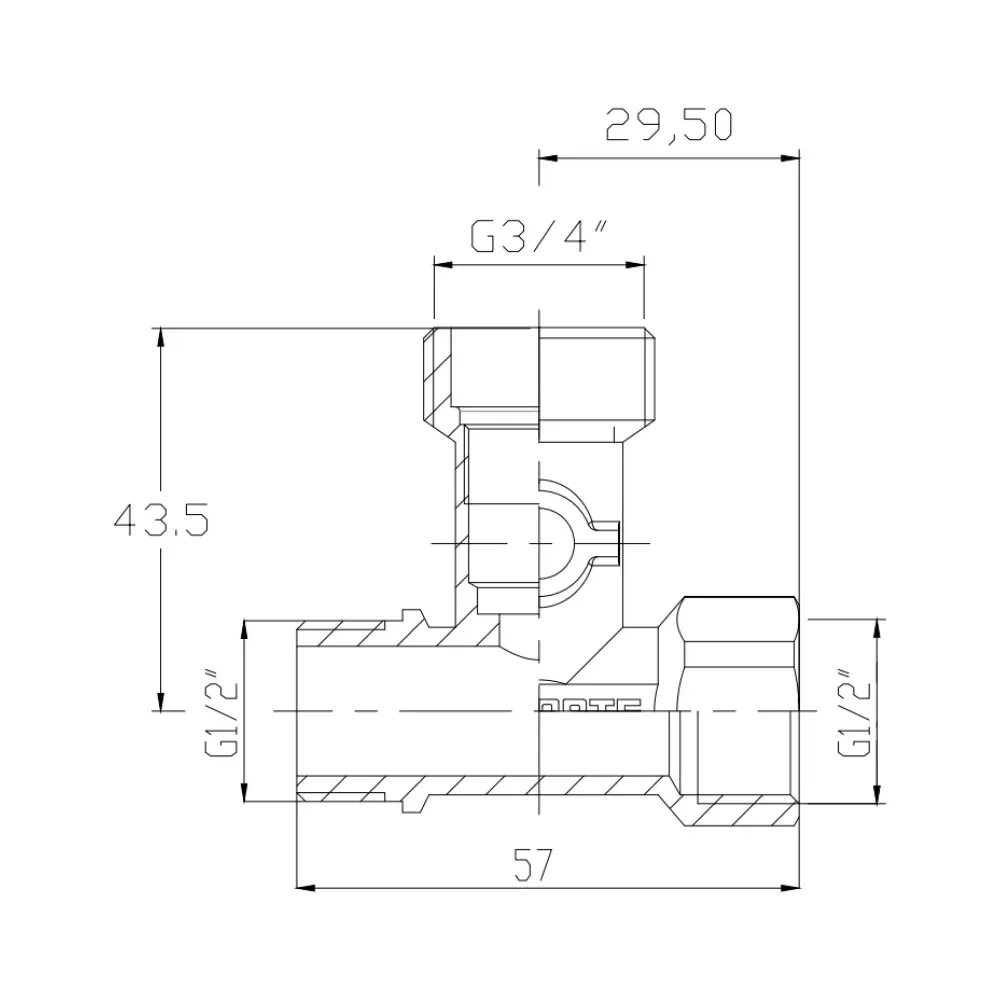 Кран приладовий кульовий Thermo Alliance Forte 1/2"х3/4"х1/2" SF186W152015 Київ - фото 9