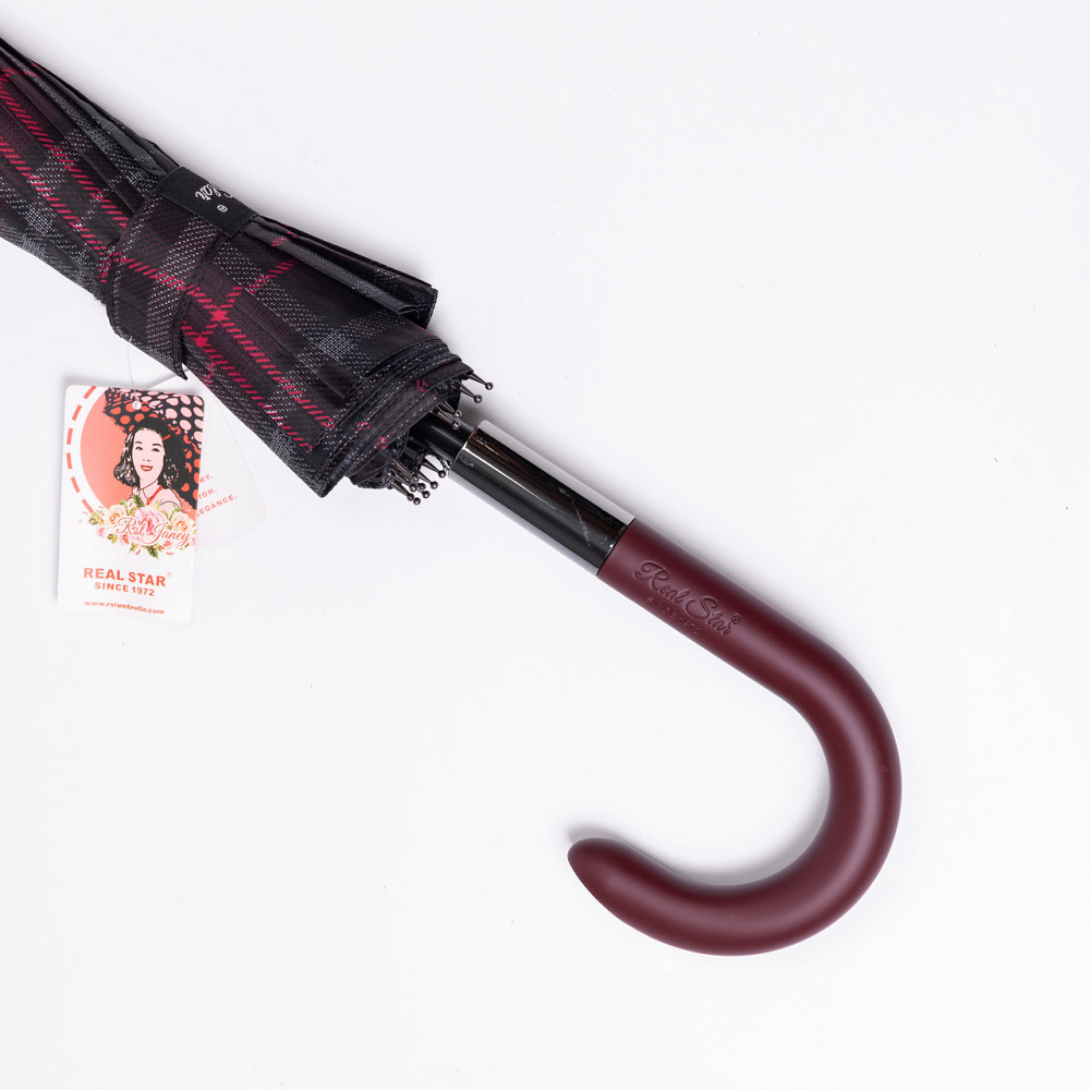 Полуавтоматический классический зонт-трость красный Киев - изображение 3