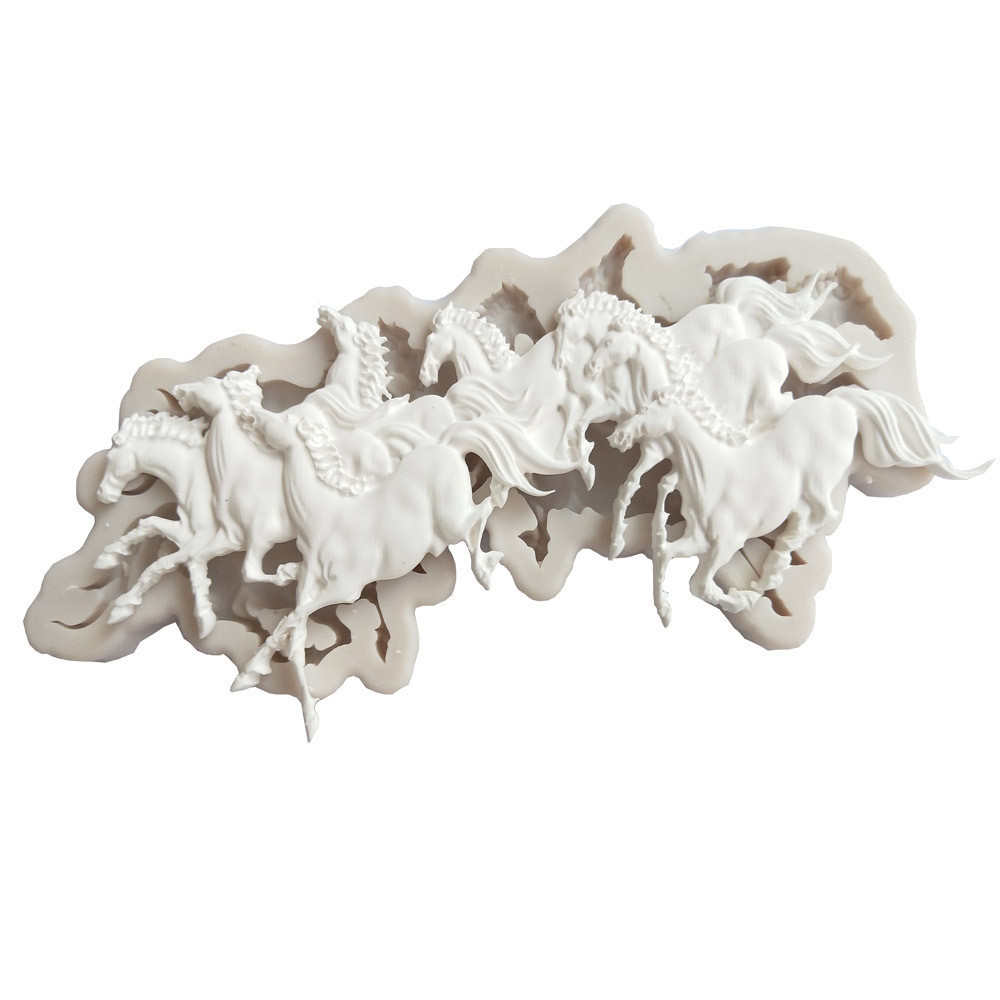 Молд силиконовый Лошади 170 на 65 мм серый Киев - изображение 5