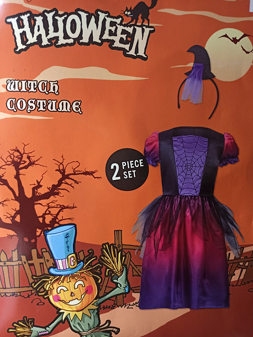 Дитяча сукня Відьми з обручем для дівчинки на Хелловін розмір 4-6 років фіолетове Київ - фото 2