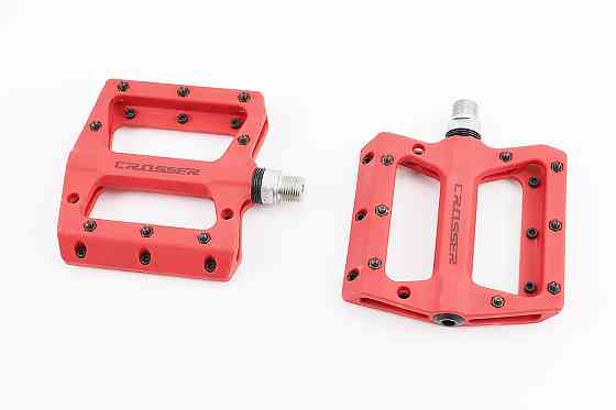 Педалі MTB широкі 9/16" (100x105x19mm) армопластик, пром-підшипник (6*13*5). червоні HF-633 Київ