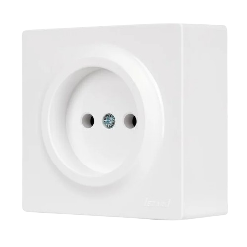 LETO білий Розетка зовнішня без заземлення Лезард Житомир