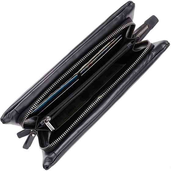 Мужской клатч из натуральной кожи Vintage 23035 Черный Киев