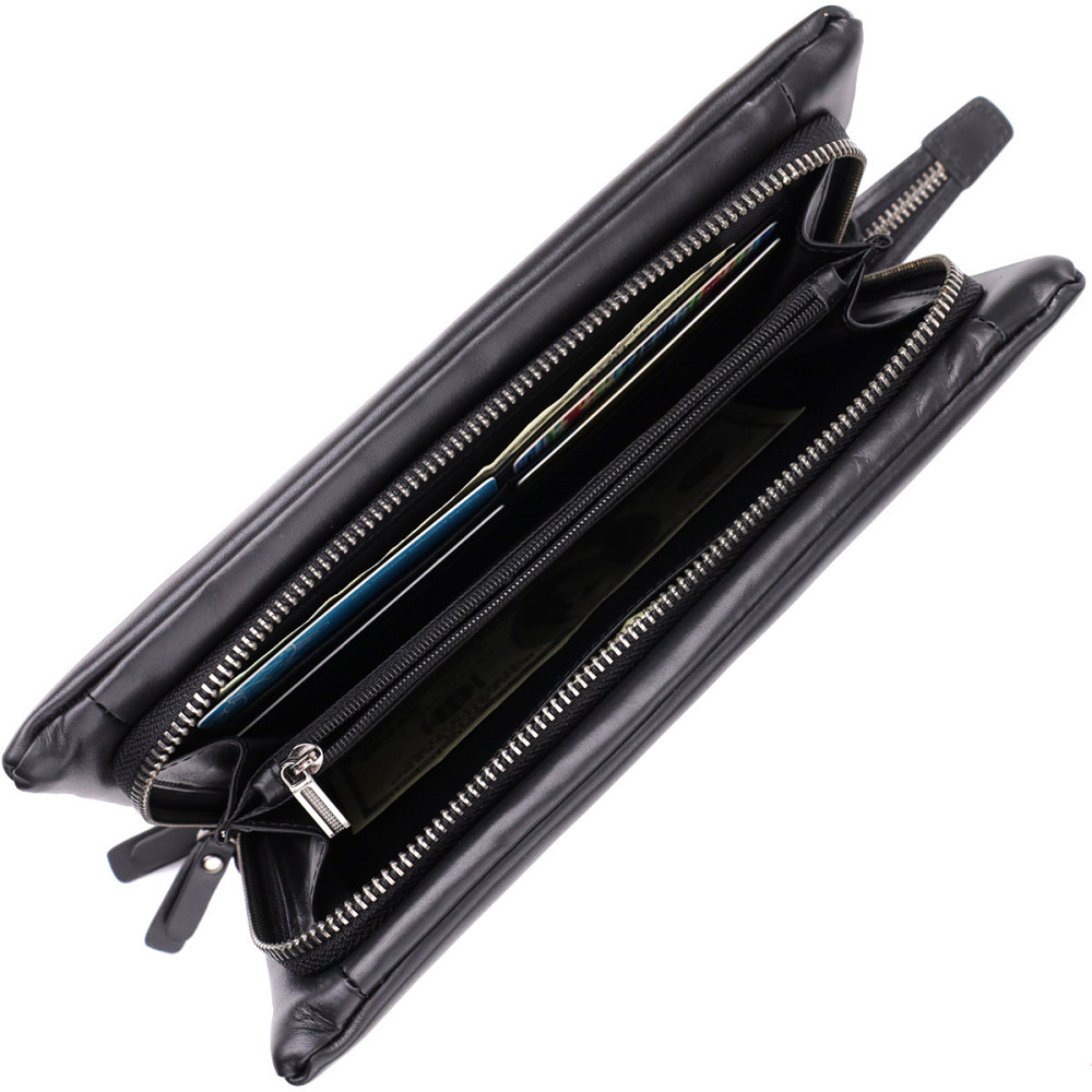 Чоловічий клатч із натуральної шкіри Vintage 23035 Чорний Київ - фото 4