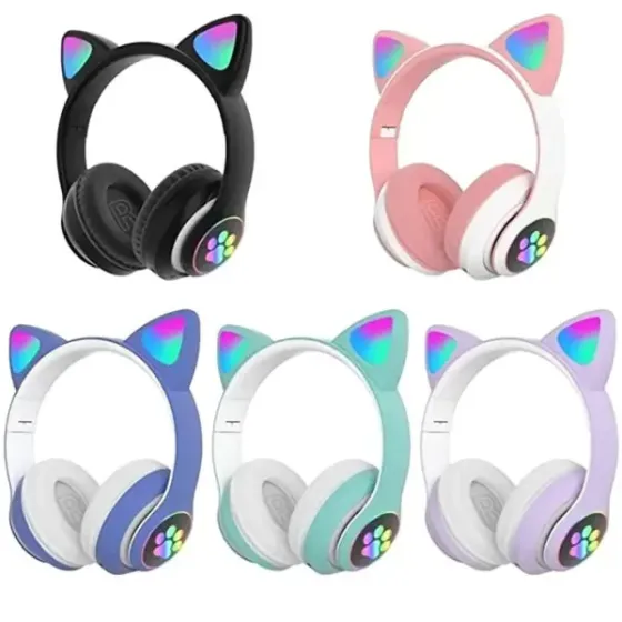 Беспроводные наушники Cat STN-28 / Гарнитура с микрофоном FM радио Bluetooth синий Коломыя