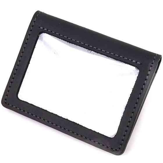 Містка обкладинка на автодокументи у вінтажній шкірі Україна GRANDE PELLE 16709 Чорна Київ