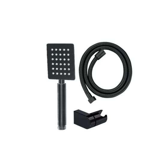 Душевой набор Mixxus Shower SET-02.SUS Black из нержавеющей стали с шлангом, лейкой и кронштейном Харьков