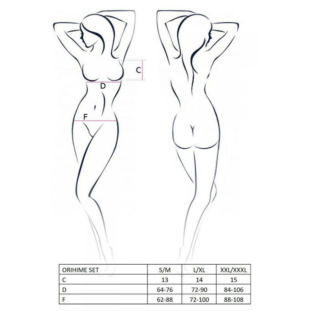 Комплект білизни Passion ORIHIME SET L/XL, white, стрепи, ліф і трусики Sex Aura Київ - фото 5