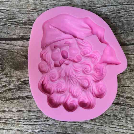 Молд силиконовый Дед Мороз 82 на 69 мм розовый Киев