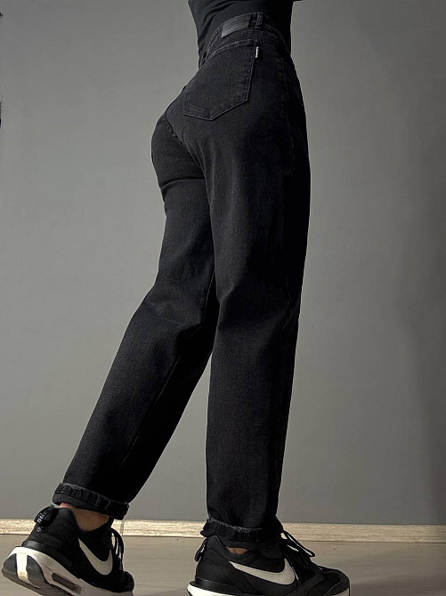 Джинси жіночі Mikaletta 13129 МОМ банани батал великі розміри чорні, чорний, З6, 36, 97 см, 123 см Київ - фото 8