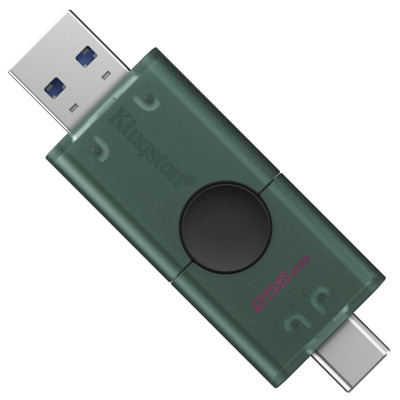USB флеш накопитель Kingston 256GB DataTraveler Duo USB 3.2 / Type-C Black/Green (DTDEG2/256GB) Винница - изображение 8