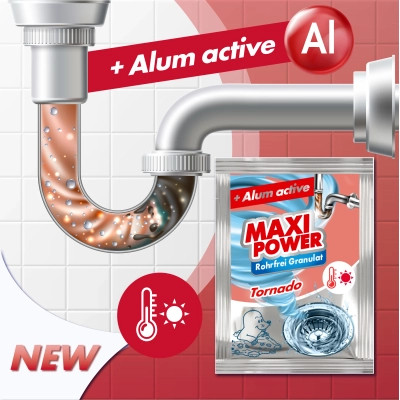 Средство для прочистки труб Maxi Power Tornado Гранулированный Для горячей воды 80 г (4823098413004) Винница - изображение 2