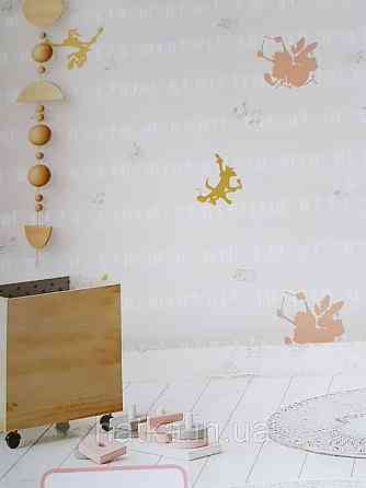 Обои виниловые на флизелине AdaWall Ada Kids метровые детские герои мультфильмов музыкальные инструменты ноты Киев