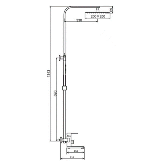 PLATINUM Душова колона чорна Platinum T 76 Киев