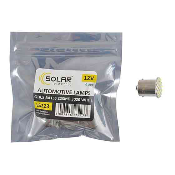 LED автолампа Solar 12V G18.5 BA15s 22smd 3020 white 4шт Київ