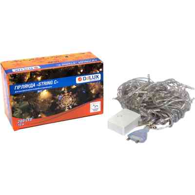 Гірлянда Delux STRING С 200 LED 10m Теплий білий/прозорий IP20 (90017981) Вінниця