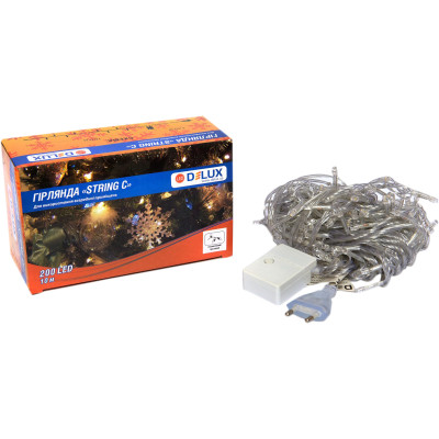 Гірлянда Delux STRING С 200 LED 10m Теплий білий/прозорий IP20 (90017981) Вінниця - фото 2