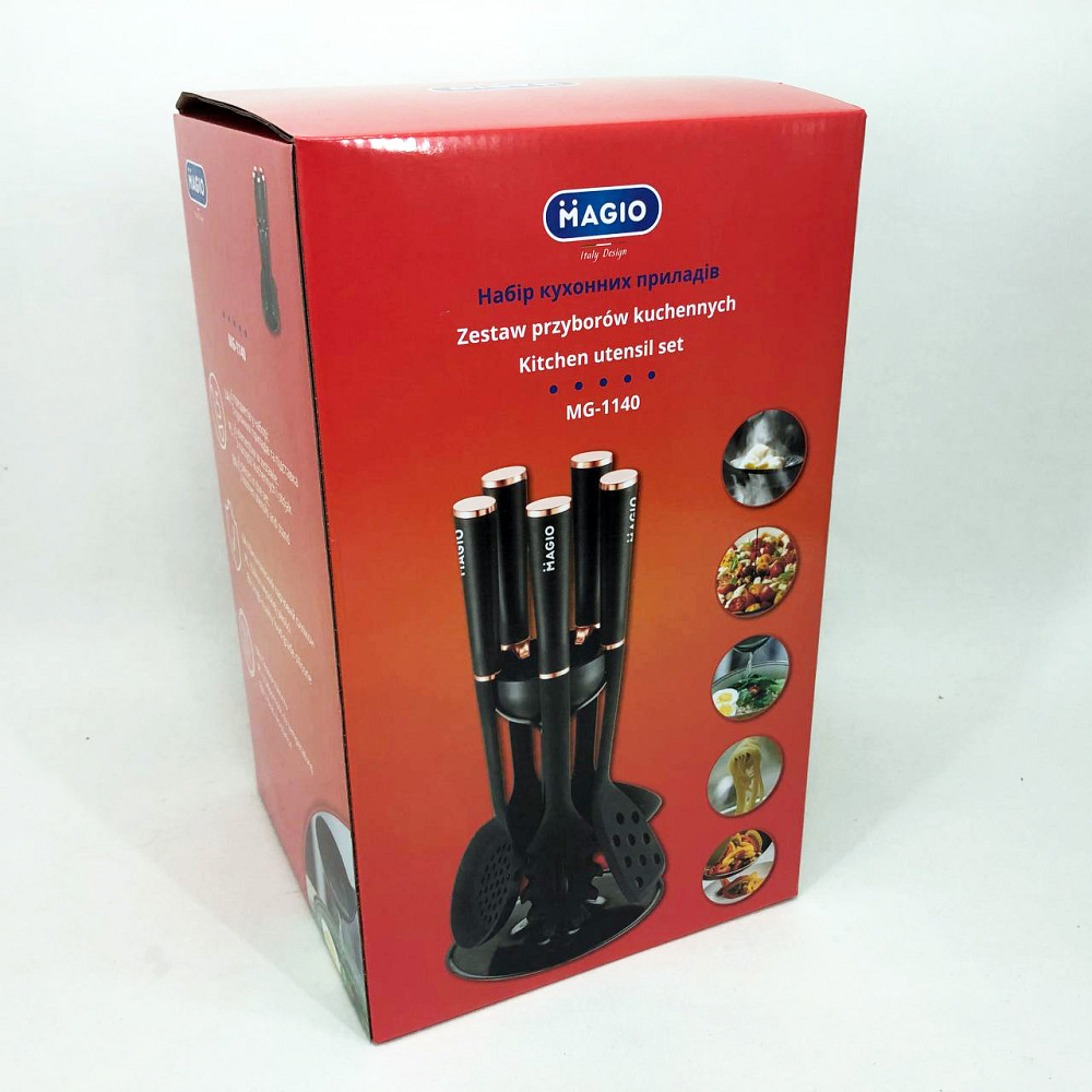 Подставка под кухонные аксессуары силикон MAGIO, Набор кухонный на стойке, Набор для готовки из нейлона VT-16 Львов - изображение 7