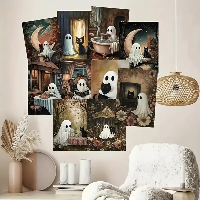 Набор открыток «Призраки и тыквы» – 10 штук, случайный выбор Киев - изображение 6