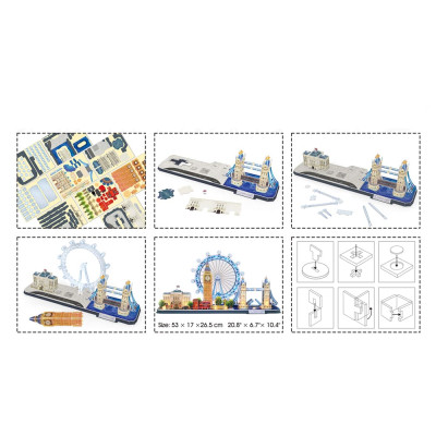 Пазл Cubic Fun Тривимірна головоломка-конструктор City Line Лондон з LED підсвіткою (L532h) Вінниця - фото 5