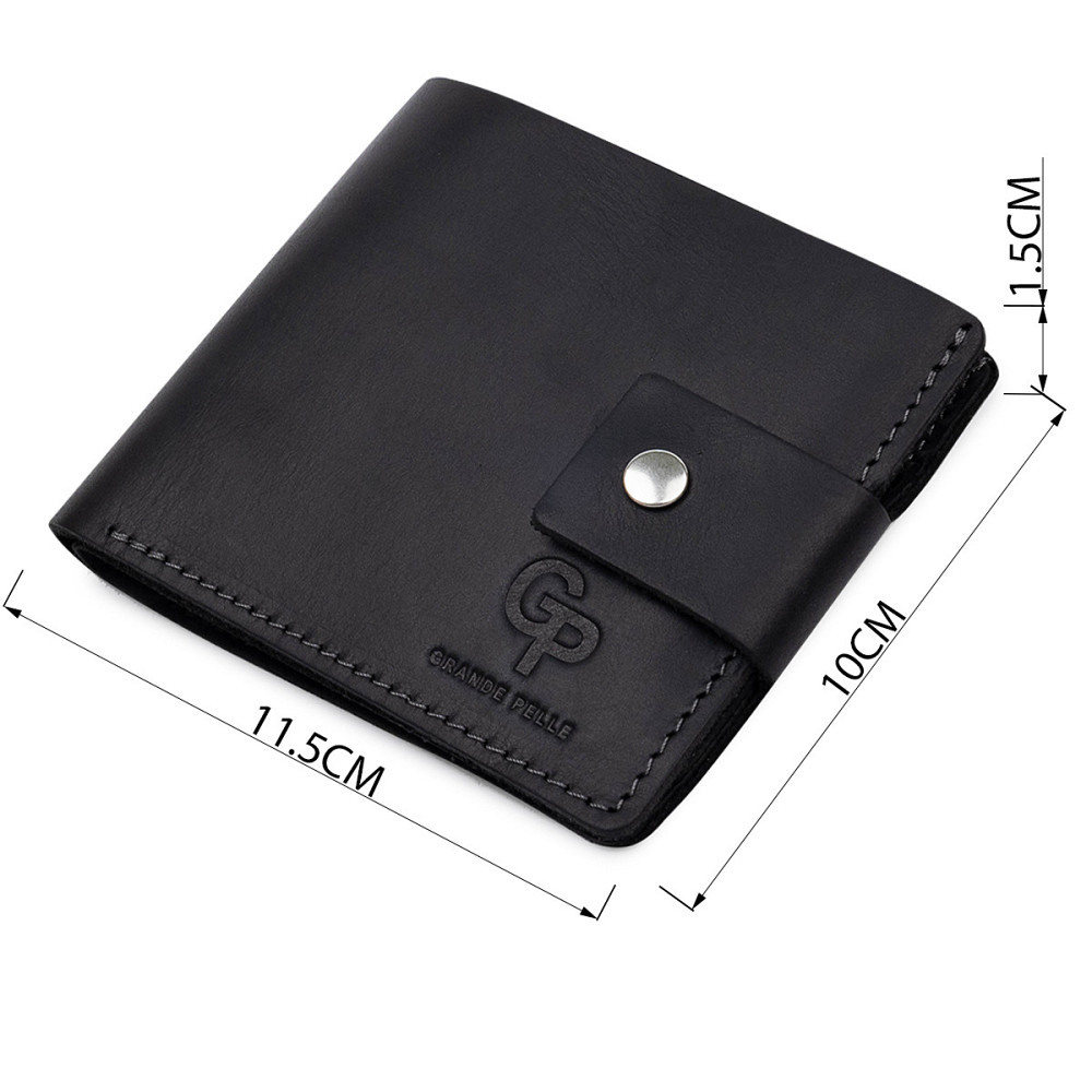 Небольшое мужское портмоне Черный (GRANDE PELLE) Киев - изображение 7