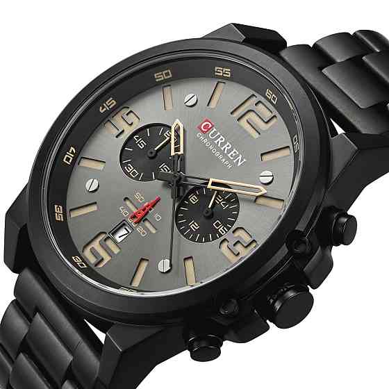 Часы мужские наручные Curren Monreal Black Metal (2 ремешка) Киев