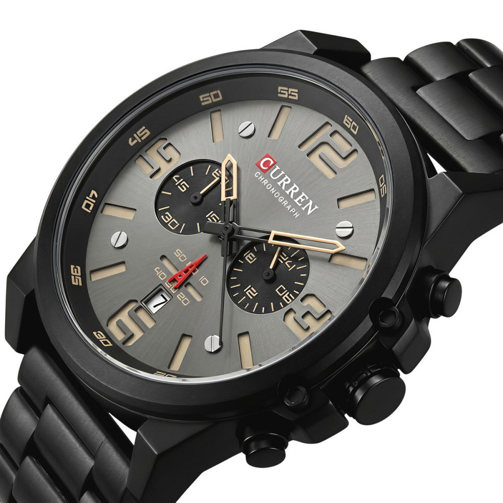 Часы мужские наручные Curren Monreal Black Metal (2 ремешка) Киев - изображение 1