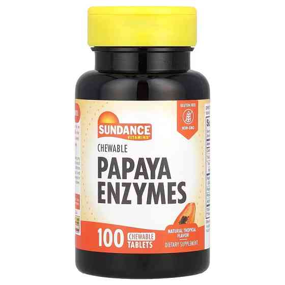 Экстракт папаи Sundance Vitamins Chewable Papaya Enzymes, Natural Tropical , 100 Chewable Tablets Луцк