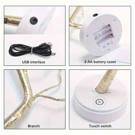 Декоративный светильник-ночник денежное дерево золотое 50см Винница