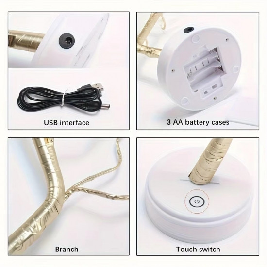 Декоративный светильник-ночник денежное дерево золотое 50см Винница - изображение 5