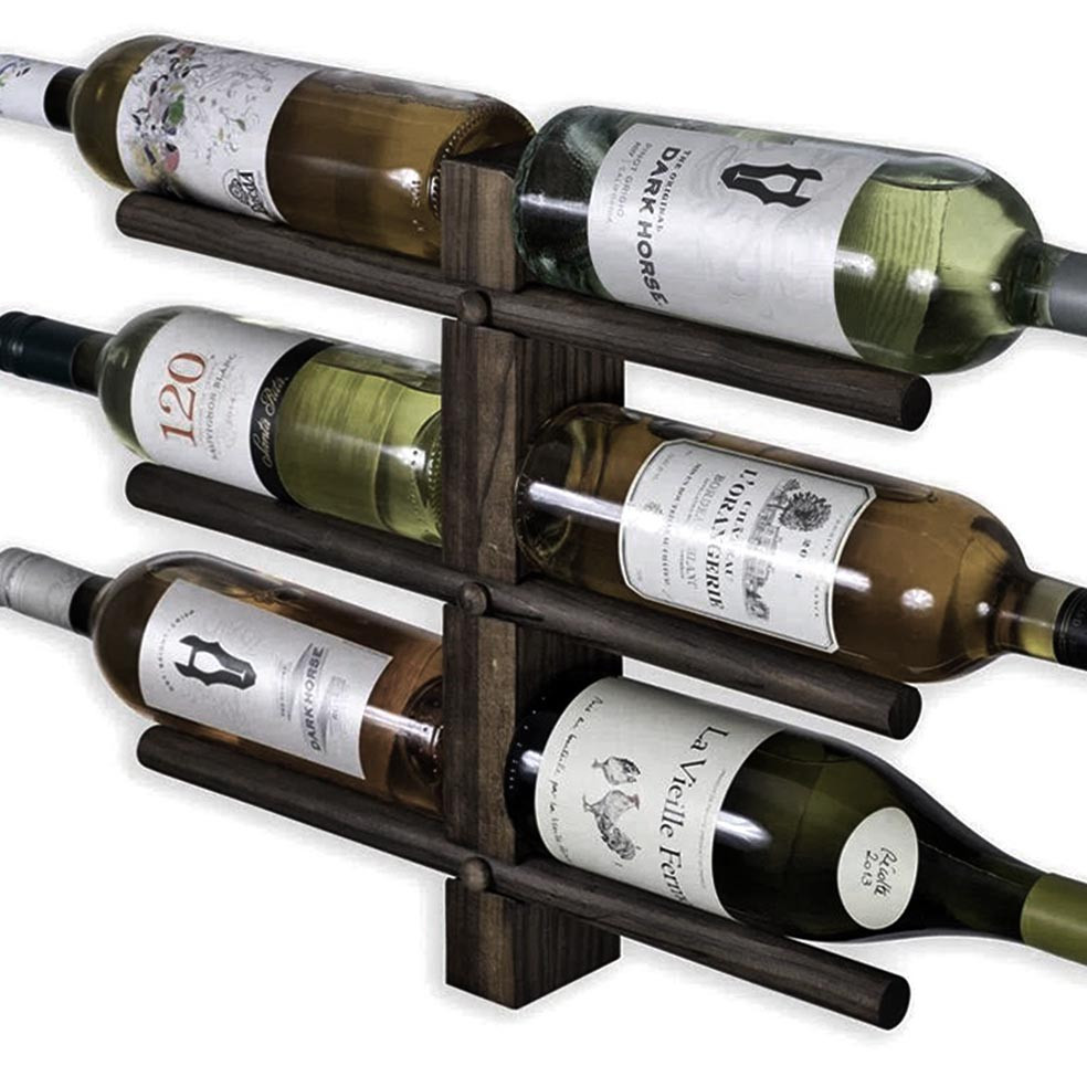 Настінна винна полиця "Хоротомі" мокко Миколаїв - фото 1