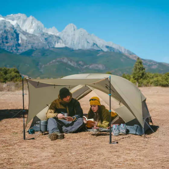 Палатка двухместная легкая Naturehike Mongar UL 2 15D двухслойная (Песочный) Винница