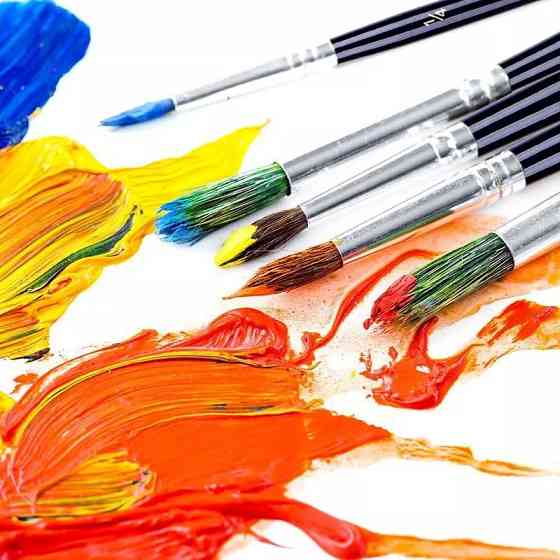 Набор нейлоновых кистей для рисования 12 шт с деревянной ручкой, кисти из синтетического ворса Каменец-Подольский