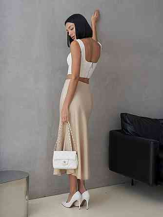 Женская легкая романтичная юбка-миди шелк армани Одесса