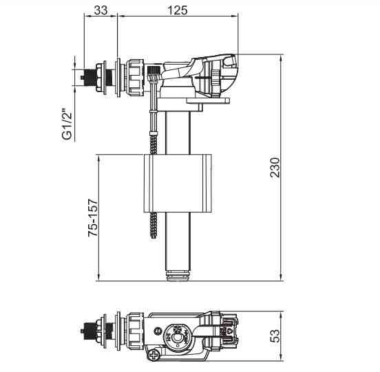 Комплект арматури Koer KT-0303-1/2" спускна та наповнювальна з боковим підключенням, 1/2"   ( KR5340 ) 34774 Харків