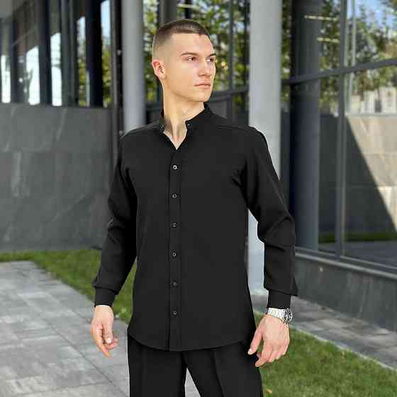 Чоловіча чорна сорочка з довгим рукавом Pobedov Legend Київ