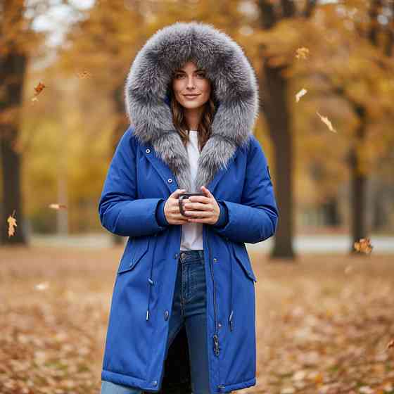 Парка женская зимняя мех чернобурки Электрик р 60 95см Харьков