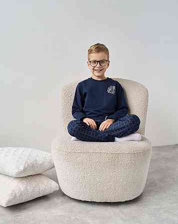 Теплая пижама на мальчика со штанами в клетку - Байка Tom John 89163 5-6 Киев