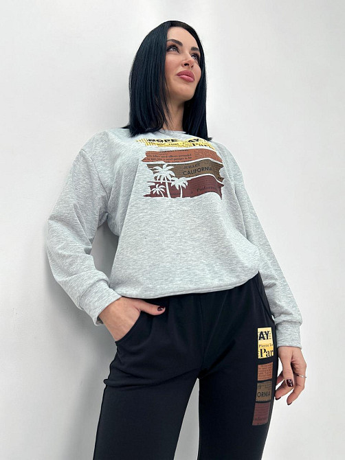 Трикотажний костюм з принтом "Nopeday" оптом | Норма Київ - фото 1