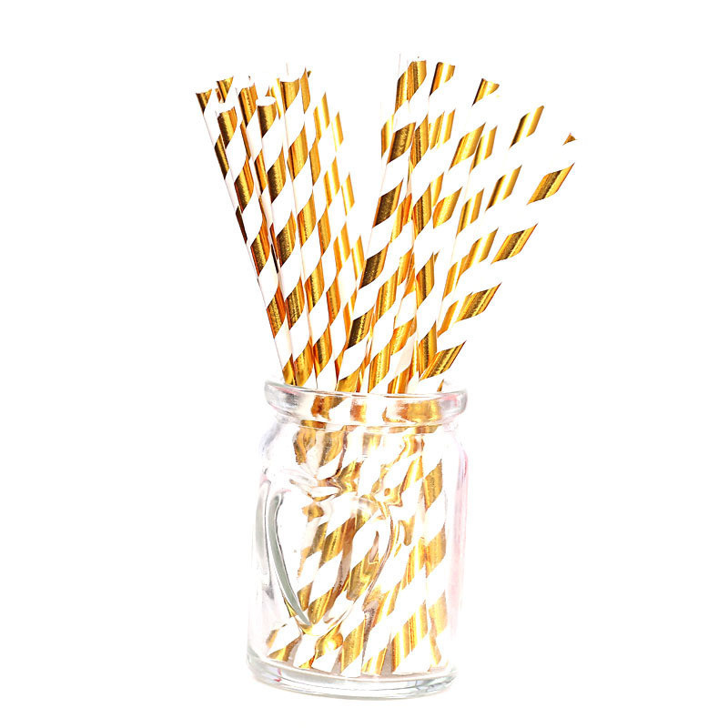 Коктейльні трубочки 25 штук 20 см золотисто-білий Київ - фото 1