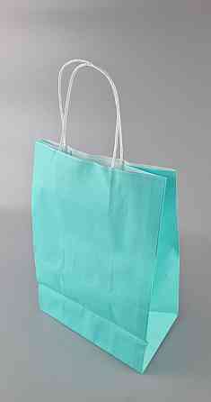 Пакет с ручками бумажный 28*19*11,5  ЗЕЛЕНЫЙ (25 шт) Харьков