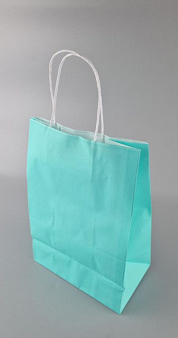 Пакет с ручками бумажный 28*19*11,5  ЗЕЛЕНЫЙ (25 шт) Харьков - изображение 1