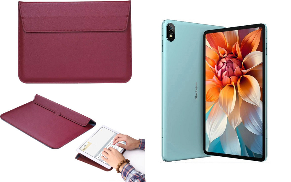 Чохол-конверт VitoCase для Blackview Tab 18, з функцією підставки для планшета Бордовий Київ - фото 1