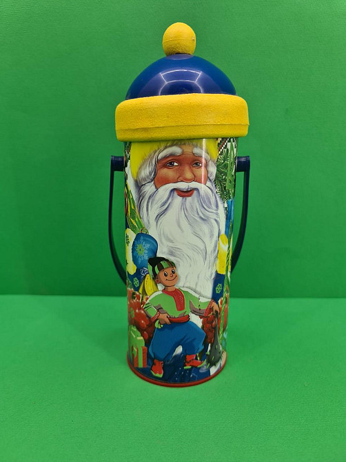 Новогодний тубус для конфет  малый  /Дед Мороз и мальчик(d-67*165mm) (1 шт) Харьков - изображение 1