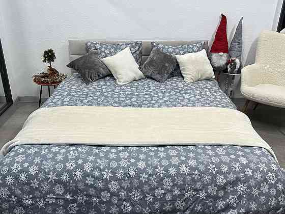 Ecotton Комплект постільної білизни Ecotton двоспальний 180х215 см сірий зимовий Сніжинка Київ