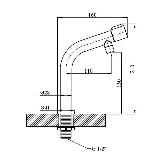 Кран на одну воду Kroner KRP Edelstahl Klassisch - ESG097 сатин Київ