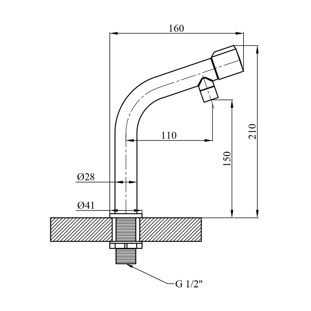 Кран на одну воду Kroner KRP Edelstahl Klassisch - ESG097 сатин Київ - фото 2