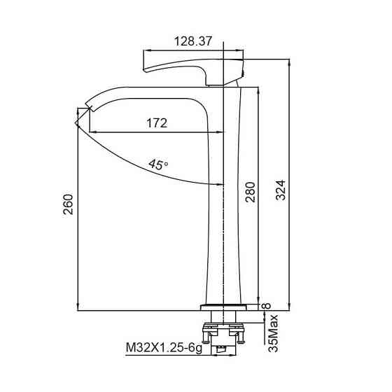Змішувач для умивальника Koer KB-13007-01 високий    ( KR3444 ) 22873 Харьков