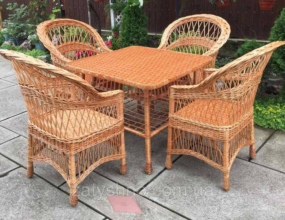Плетеная мебель со столом|  Комплект плетеной мебели на 4 персоны  | мебель из лозы со столиком Киев - изображение 5